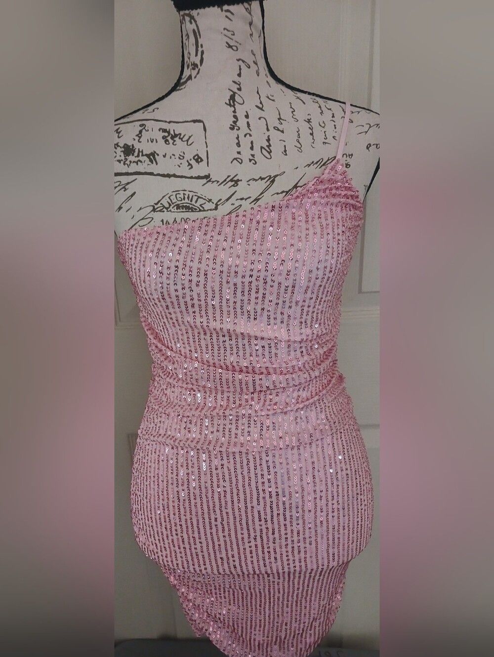 Lucy in the Sky Pink Sequin One-Shoulder Bodycon Dress